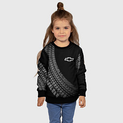 Свитшот детский Chevrolet tire tracks, цвет: 3D-черный — фото 2