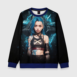 Свитшот детский Jinx arcane league of legends, цвет: 3D-синий