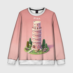 Свитшот детский Pisa Isometric, цвет: 3D-белый