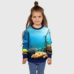 Свитшот детский Морское дно, цвет: 3D-синий — фото 2