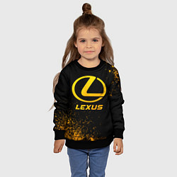 Свитшот детский Lexus - gold gradient, цвет: 3D-черный — фото 2