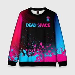 Свитшот детский Dead Space - neon gradient: символ сверху, цвет: 3D-черный
