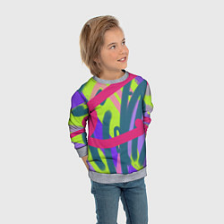 Свитшот детский Цветастая графика, цвет: 3D-меланж — фото 2