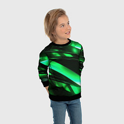 Свитшот детский Зеленая неоновая абстракция, цвет: 3D-черный — фото 2