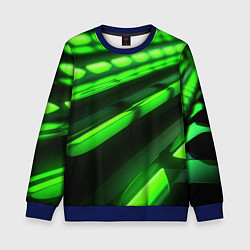 Свитшот детский Green neon abstract, цвет: 3D-синий