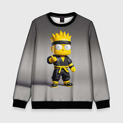 Свитшот детский Bart Simpson - ninja - Japan, цвет: 3D-черный