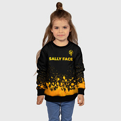 Свитшот детский Sally Face - gold gradient: символ сверху, цвет: 3D-черный — фото 2