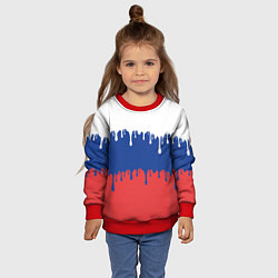 Свитшот детский Флаг России - потёки, цвет: 3D-красный — фото 2