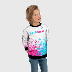 Свитшот детский Code Geass neon gradient style: символ сверху, цвет: 3D-черный — фото 2