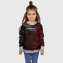 Свитшот детский Cyberpunk 2077 phantom liberty black red, цвет: 3D-меланж — фото 2