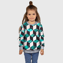 Свитшот детский Кубы с отражениями, цвет: 3D-меланж — фото 2