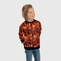 Свитшот детский Огненная мозаичная текстура, цвет: 3D-черный — фото 2