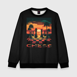 Свитшот детский Chess - на закате, цвет: 3D-черный