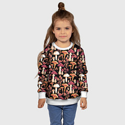 Свитшот детский Грибы в сепии, цвет: 3D-белый — фото 2