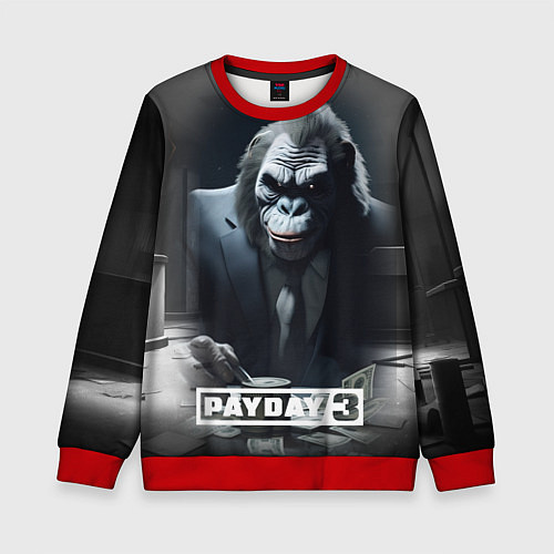 Детский свитшот Payday 3 big gorilla / 3D-Красный – фото 1