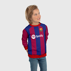 Свитшот детский ФК Барселона форма 2324 домашняя, цвет: 3D-красный — фото 2