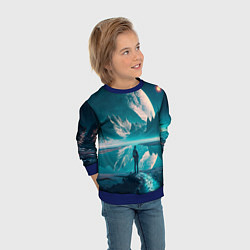 Свитшот детский Человек на неизвестной планете, цвет: 3D-синий — фото 2