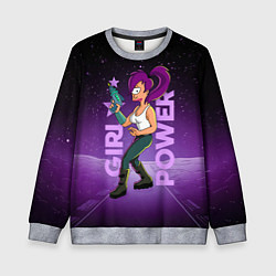 Свитшот детский Futurama: Лила с бластером, цвет: 3D-меланж