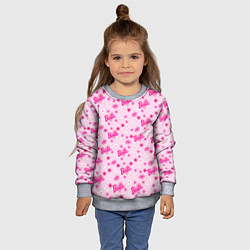 Свитшот детский Барби, сердечки и цветочки, цвет: 3D-меланж — фото 2