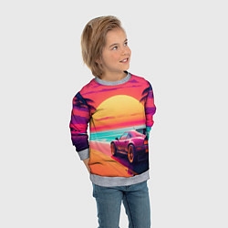 Свитшот детский Поездка в летний закат, цвет: 3D-меланж — фото 2
