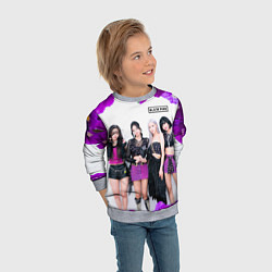 Свитшот детский Blackpink flowers, цвет: 3D-меланж — фото 2