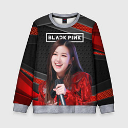 Свитшот детский Rose Blackpink black red, цвет: 3D-меланж