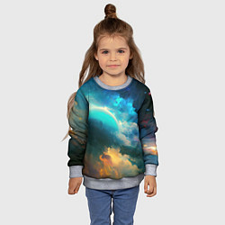 Свитшот детский Далекий космос, цвет: 3D-меланж — фото 2