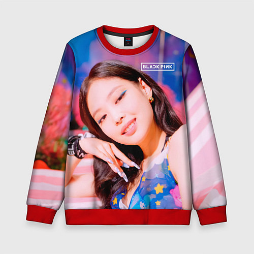 Детский свитшот BlackPink Gorgeous Jennie / 3D-Красный – фото 1