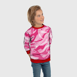 Свитшот детский Камуфляж в розовом, цвет: 3D-красный — фото 2