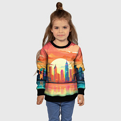 Свитшот детский Городской пейзаж на рассвете, цвет: 3D-черный — фото 2