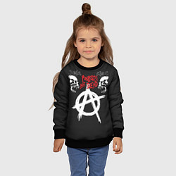 Свитшот детский Punks not dead - анархия, цвет: 3D-черный — фото 2