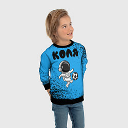 Свитшот детский Коля космонавт футболист, цвет: 3D-черный — фото 2
