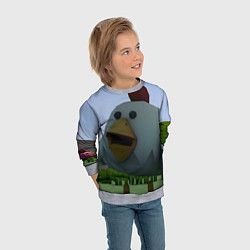Свитшот детский Chicken Gun курица в лесу, цвет: 3D-меланж — фото 2