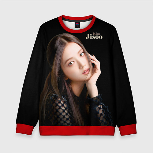 Детский свитшот Blackpink Cute Jisoo Kim / 3D-Красный – фото 1