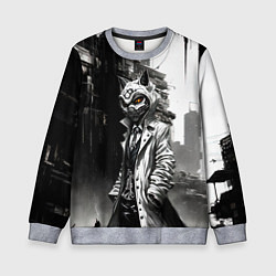 Свитшот детский Кибернетический кицунэ, цвет: 3D-меланж