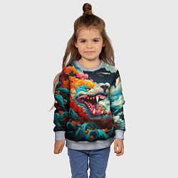 Свитшот детский Художественный дракон от нейросети, цвет: 3D-меланж — фото 2