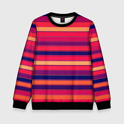 Свитшот детский Полосатый ярко-красный, цвет: 3D-черный