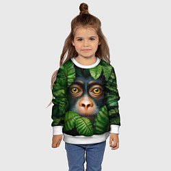 Свитшот детский Черная обезьянка, цвет: 3D-белый — фото 2