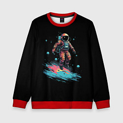 Свитшот детский Летящий космонавт, цвет: 3D-красный