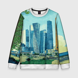 Свитшот детский Москва-сити Ван Гог, цвет: 3D-белый