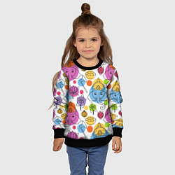 Свитшот детский Индийские слоники, цвет: 3D-черный — фото 2