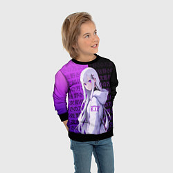 Свитшот детский Эмилия тан в современности - ре зеро, цвет: 3D-черный — фото 2