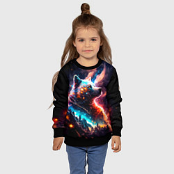 Свитшот детский Космический звездный медведь, цвет: 3D-черный — фото 2