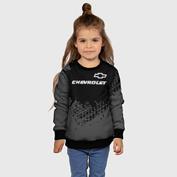 Свитшот детский Chevrolet speed на темном фоне со следами шин: сим, цвет: 3D-черный — фото 2