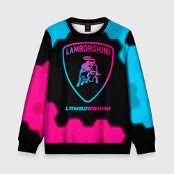 Свитшот детский Lamborghini - neon gradient, цвет: 3D-черный