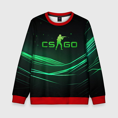 Детский свитшот CS GO green logo / 3D-Красный – фото 1