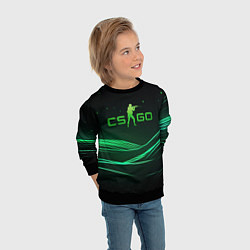 Свитшот детский CS GO green logo, цвет: 3D-черный — фото 2