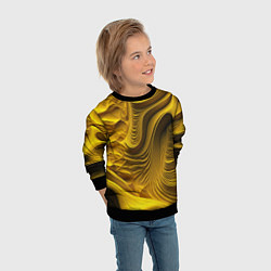 Свитшот детский Объемная желтая текстура, цвет: 3D-черный — фото 2
