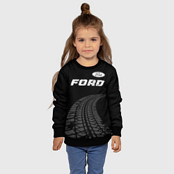 Свитшот детский Ford speed на темном фоне со следами шин: символ с, цвет: 3D-черный — фото 2