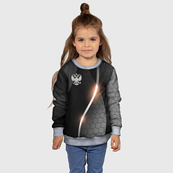 Свитшот детский Герб России на темном фоне, цвет: 3D-меланж — фото 2